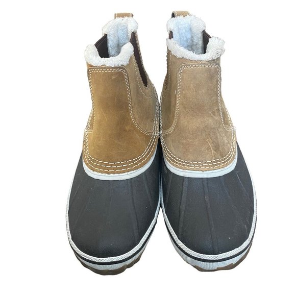 Eddie Bauer Waterproof Leather Boots Hunt Pac Slip On Faux Fur Lining Women’s 7 - Picture 4 of 10